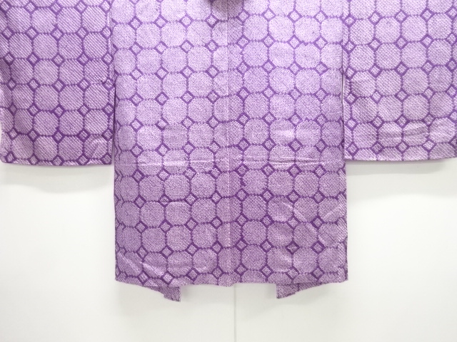 JAPANESE KIMONO / ANTIQUE HAORI / SILK / ALL SHIBORI / GEOMETRIC